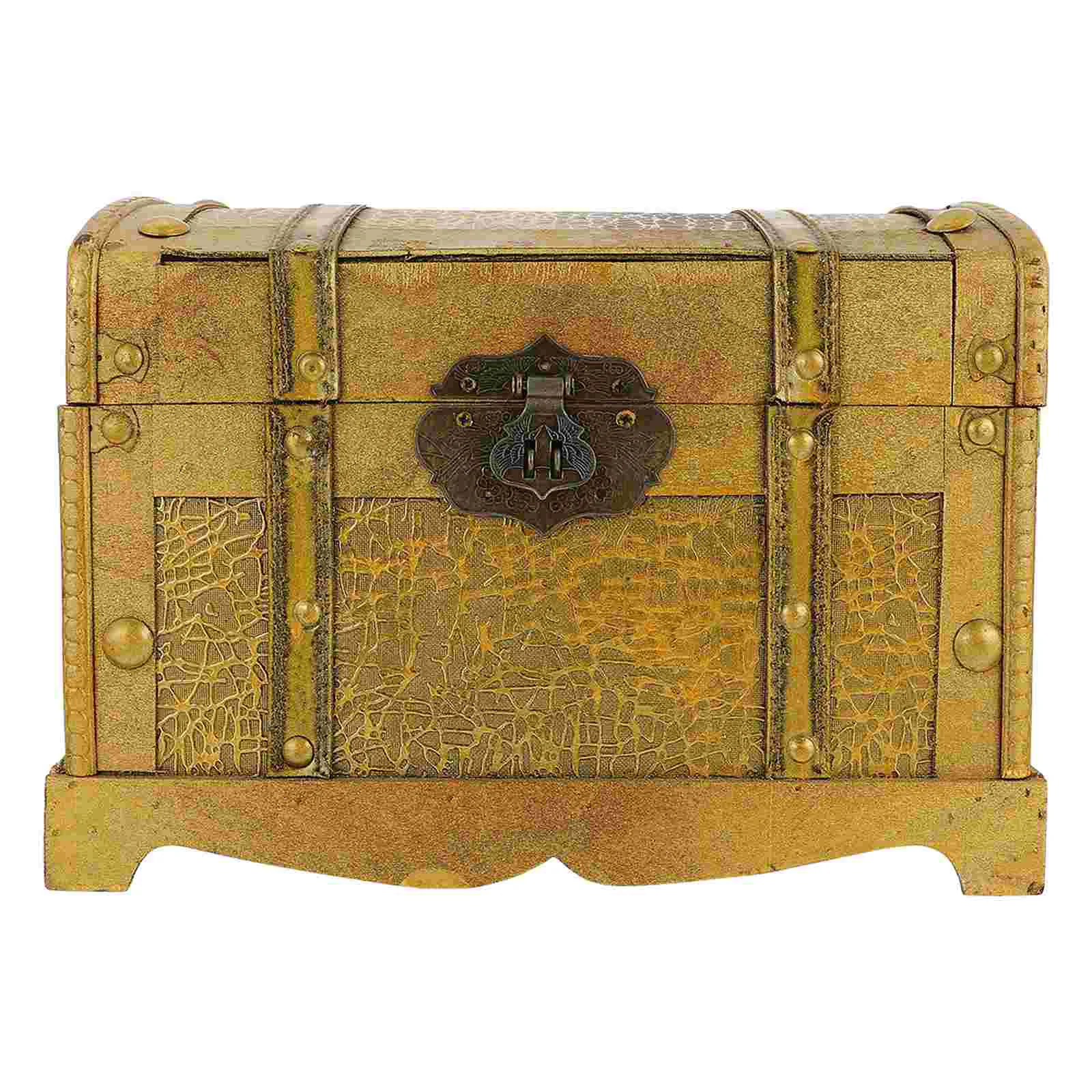 

Wooden Pirate Chest Pirate Storage Box Treasure Box Party Prop Treasure Chest with Lock