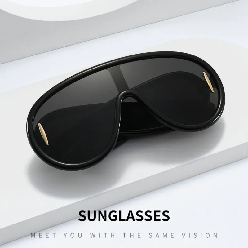 

Fashion Body Piece Large Frame Toad Glasses Brand Designer Male Vintage Hip-Hop Black Sunglasses UV400 Outdoor Sports Sunglasses