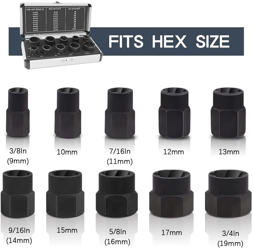 Набор инструментов для удаления ударных болтов и гаек набор нескольких размеров