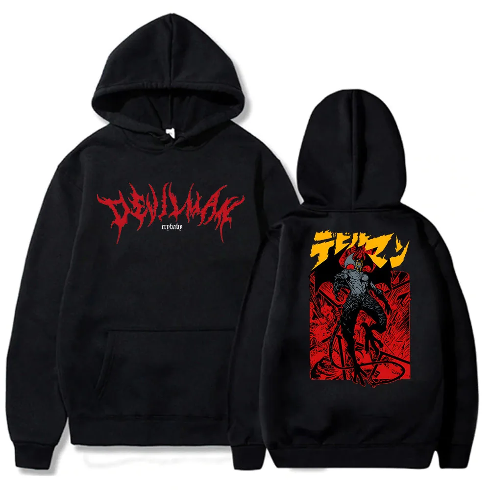 

Толстовки с капюшоном Devilman Crybaby в стиле аниме, свитшоты для мальчиков с длинным рукавом, японские готические пуловеры, детская одежда, толст...