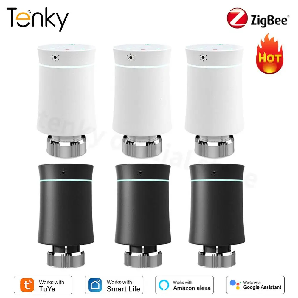 

Привод радиатора Tenky ZigBee 3,0 TRV, программируемый смарт-термостат для теплого отопителя, модуль управления бытовой техникой