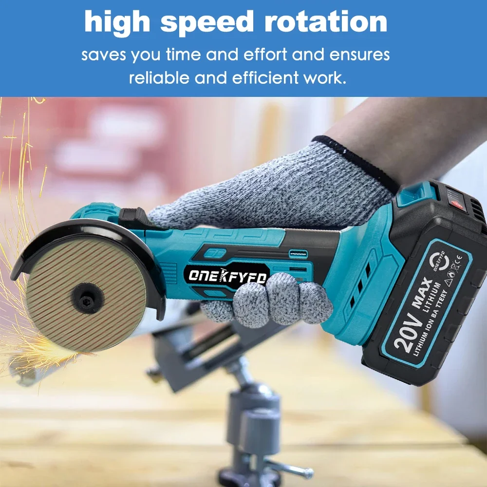 Бесщеточная мини-3-дюймовая угловая шлифовальная машина 76 мм полировальный