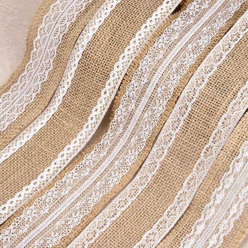 

Handmade Diy Lace Linen Hemp Rope Woven Wall Ring Vase Edge Decoration Vintage Material Clothing Accessories