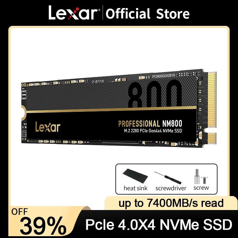 Твердотельный накопитель Lexar NM800 pcie4.0 m2 NVME 512 ГБ ТБ Внутренний твердотельный M.2 SSD