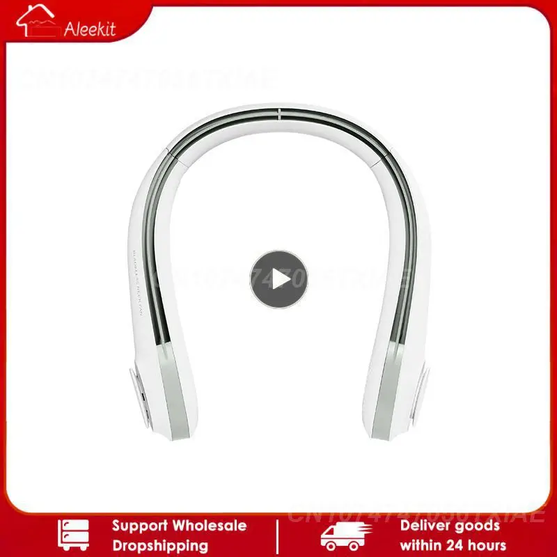 

2400mAh Summer Air Neck Fan Mini Bladeless Fan Leafless Hanging Neck Fan Air Cooler Neckband Fans Mute Sports Fans For Home