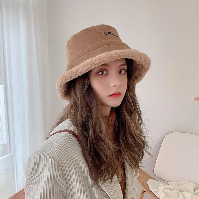 Super Women Warm Thick Bucket Hats Lady Autumn Winter Outdoor Panama Fisherman Cap Hat For |