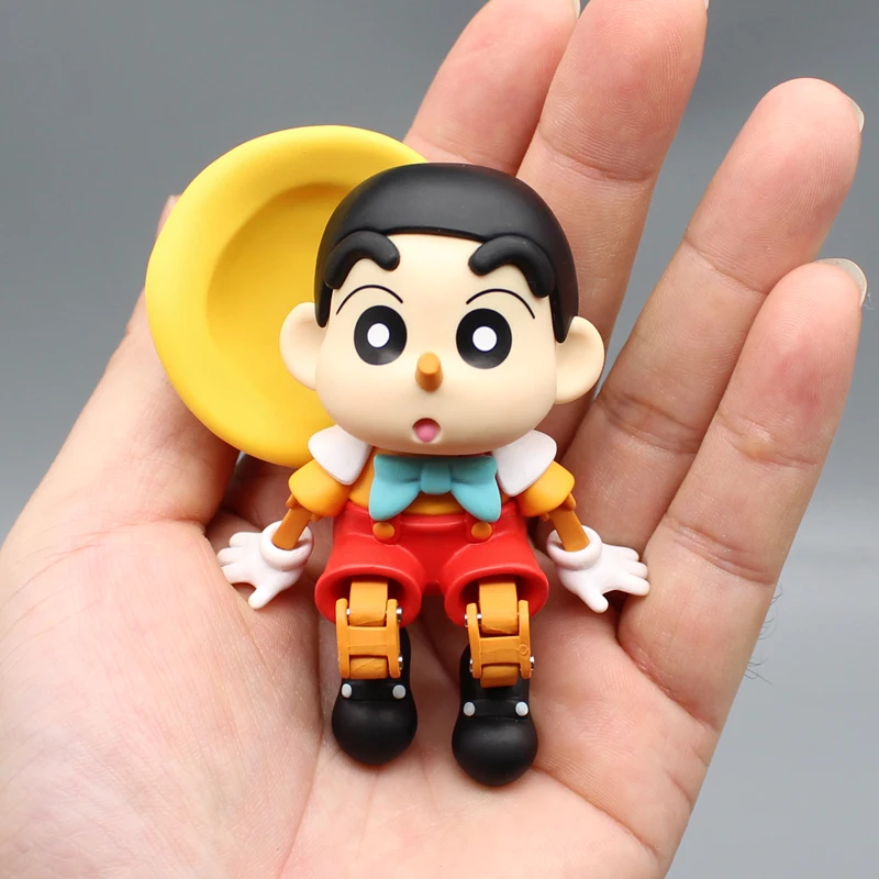 

Anime Puppet Crayon Shinchan Cos Pinocchio Shinnosuke Nohara Internet Celebrity Trendy Ornaments Action Figures Model Toy Gift