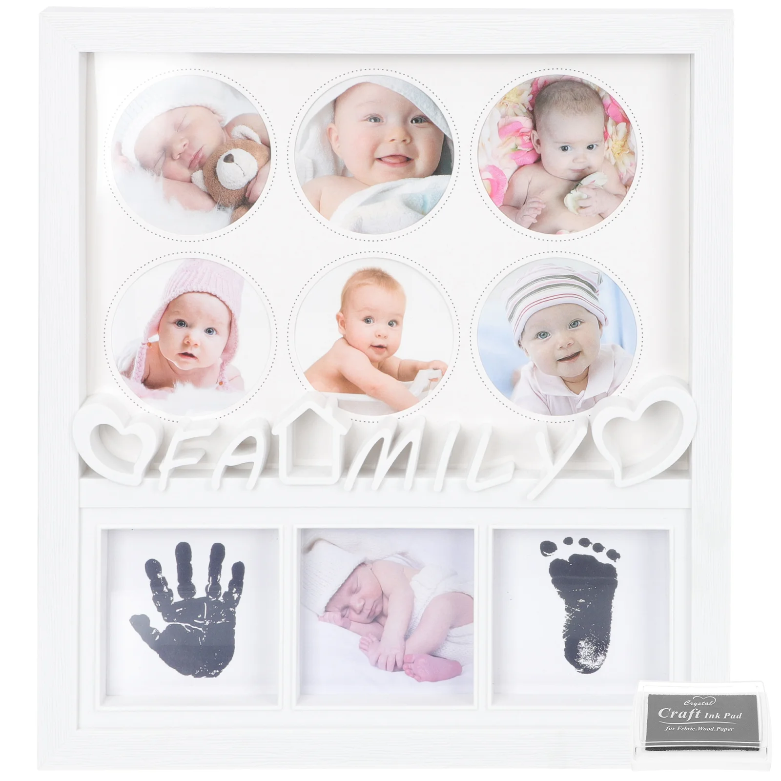 

Frame Baby Picture Photo Footprint Newborn Frames First Year Silver A4 Handprint Infant Gift Hand Keepsake Photos Kids Boy