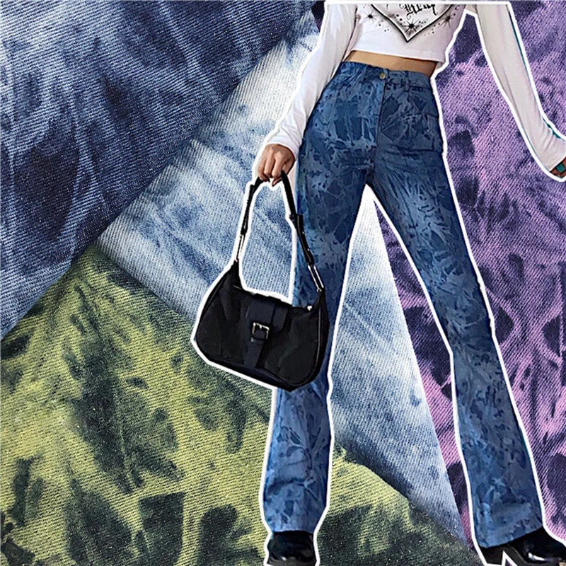 Вареная хлопчатобумажная джинсовая ткань трендовая плотная для брюк багажа