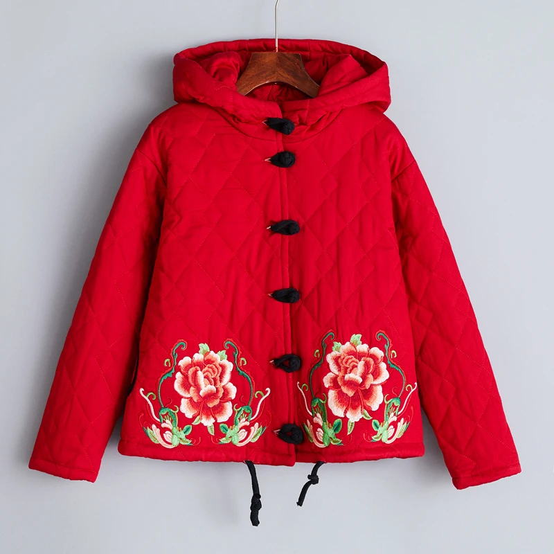 2024 Новая зимняя женская одежда в этническом стиле с вышивкой и коротким