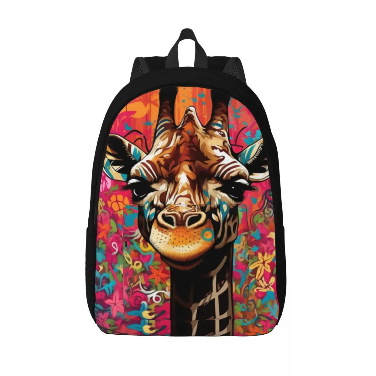

Giraffe Canvas Backpacks Wall Graffiti Bag Trekking Backpack Soft Novelty Bags