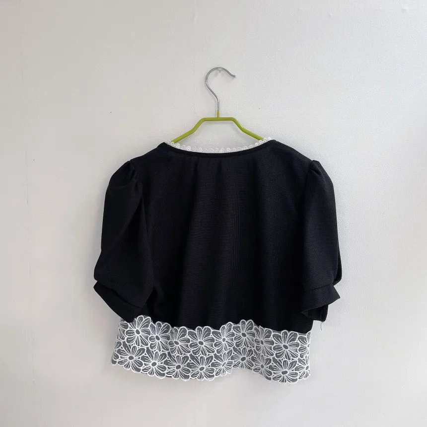 Женская кружевная блузка на пуговицах Повседневная Элегантная в Корейском стиле