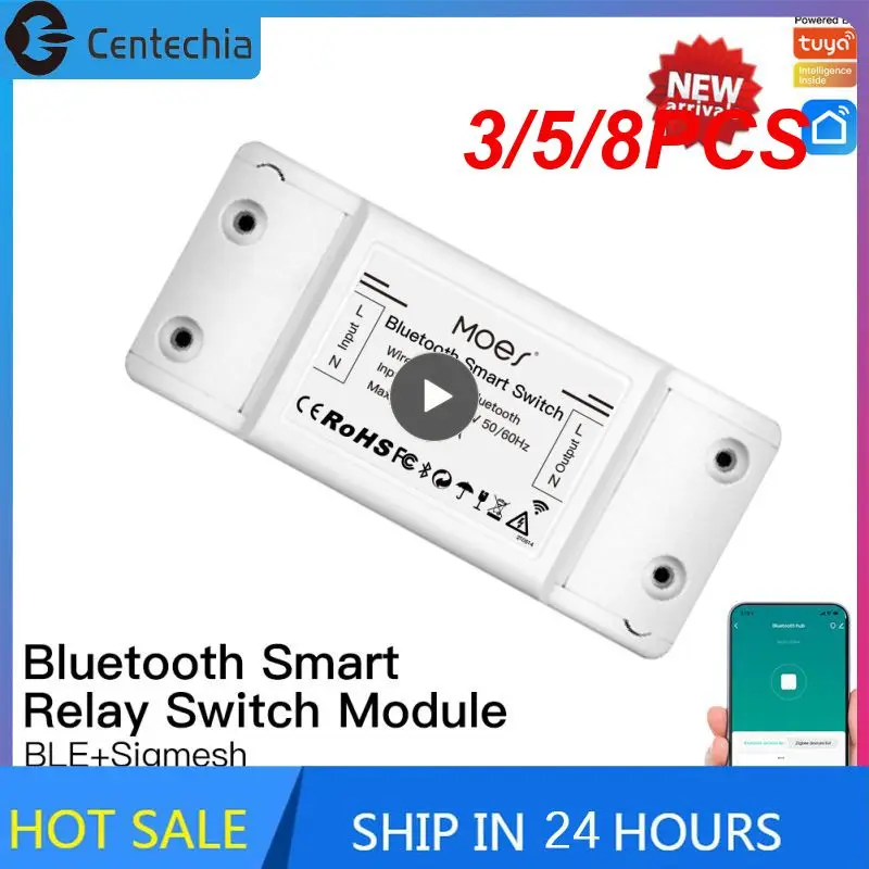 

3/5/8PCS Wireless Ingle Point Control Tuya Smart Switch Voice Control Wireless Switch Fire-retardant Tuya Relay Module