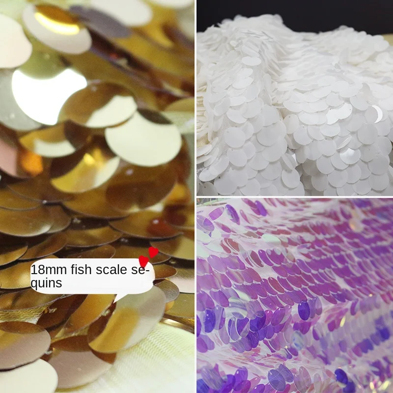 

Large Sequin Fabric Dense Mesh Illusion Decoration Dinner Dress Tablecloth Wholesale Cloth for Sewing Diy Material