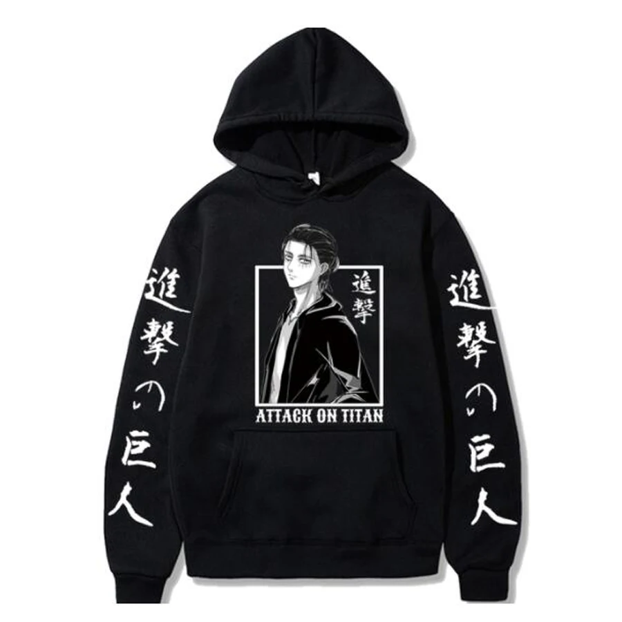 

men's and women's Streetwear hooded sweatshirt Japanese Anime Attack on Titan Shingeki No Kyojin Eren Yeag loose Hip Hop Clothes