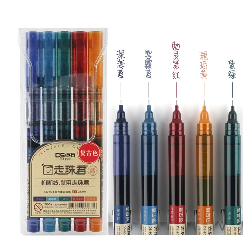 

Винтажные гелевые ручки 0,5 мм, очень тонкие, быстросохнущие, с точным наконечником, шариковые ручки с жидкими чернилами для планировщика, ка...