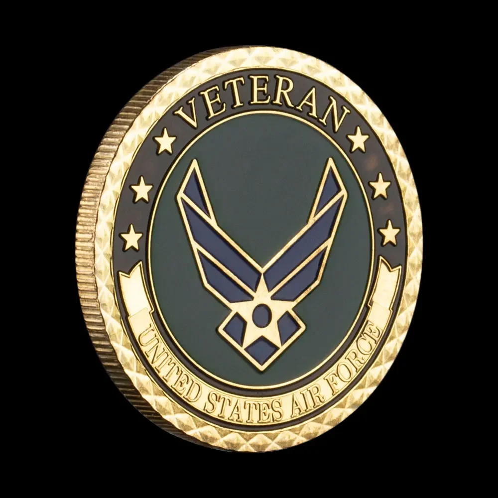 Сувенирная монета ветеранов ВВС США позолоченная от мужества памятный подарок