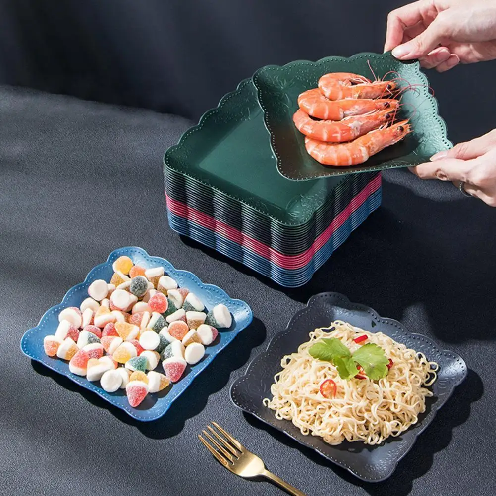 Тарелка для тарелки закусок из пищевого пластика сервировки фруктов 6 шт.