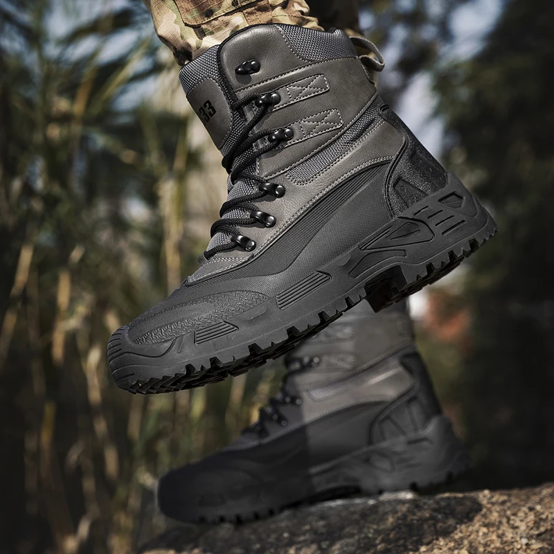 Men's Outdoor Military And Ankle Boots Tactical Combat Men's Boots Military Hunting Work Boots Men's Shoes Job Security Shoes