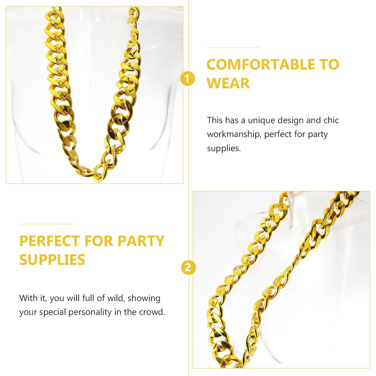 Винтажное ожерелье из искусственного золота массивное колье Ccb (пластик)