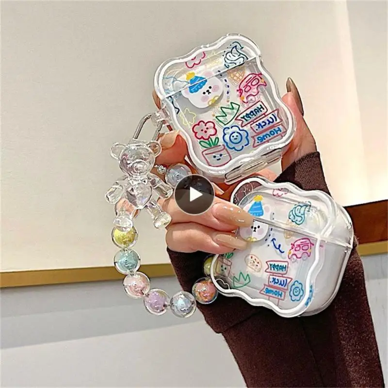 

Durable Earphone Storage Graffiti Protective Case Funny Cartoon Water Proof Earphone Cover Home Storage Soft Shell Personality