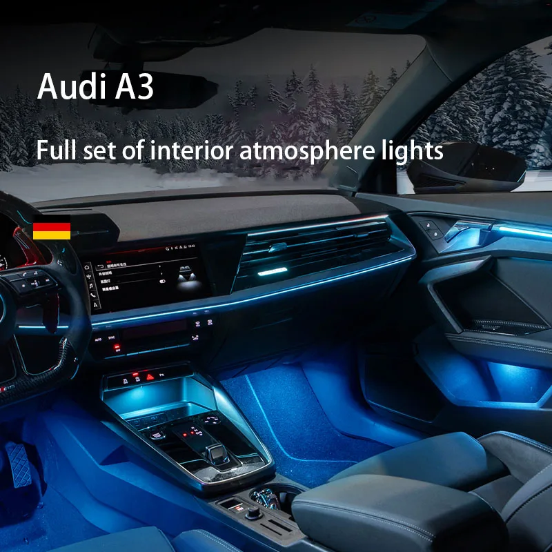 

For Audi A3 8V 8Y S3 RS3 2013-2023 Decorative Ambient Light Dashboard Air Vent LED Atmosphere Lamp illuminated Strip Audi Refit