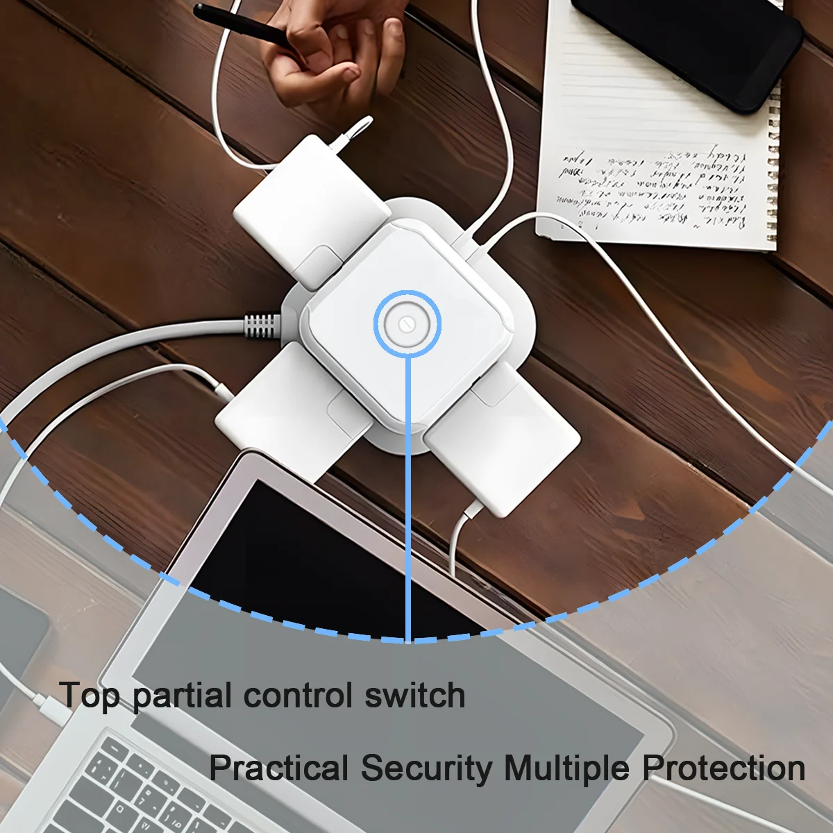 Удлинитель вертикальный 8 розеток 4 порта USB зарядка несколько электрических