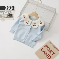 sweaters princess outfits teenster fall girls cardigan cute flower embroidery baby children tops fashion winter toddler kids