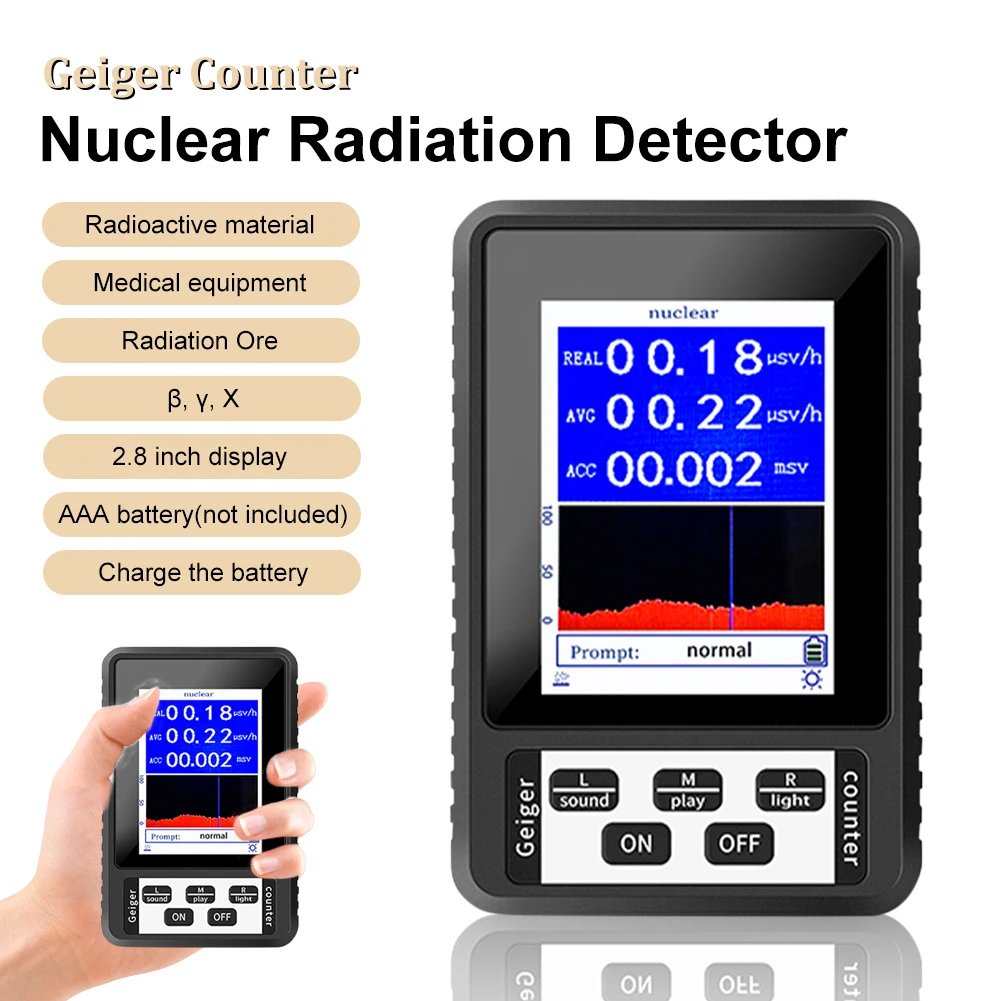 

Nuclear Radiation Detector Geiger Counter X γ β-rays Detecting Tool Real Time Mean Cumulative Dose Modes Radioactive Tester