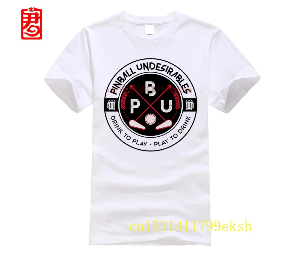 

2023 Brand Pinball Undesirables Drink To Play Play To Drink Pub men t-shirt