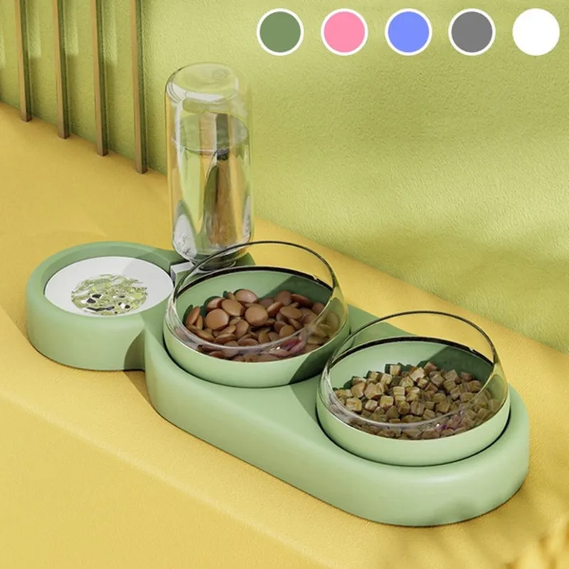 

Bowl Bowl Drinking Food Pet Bowl Dispenser Cat Water Supplies Bowl Slip Double Automatic Container Dish Feeder Cat Anti