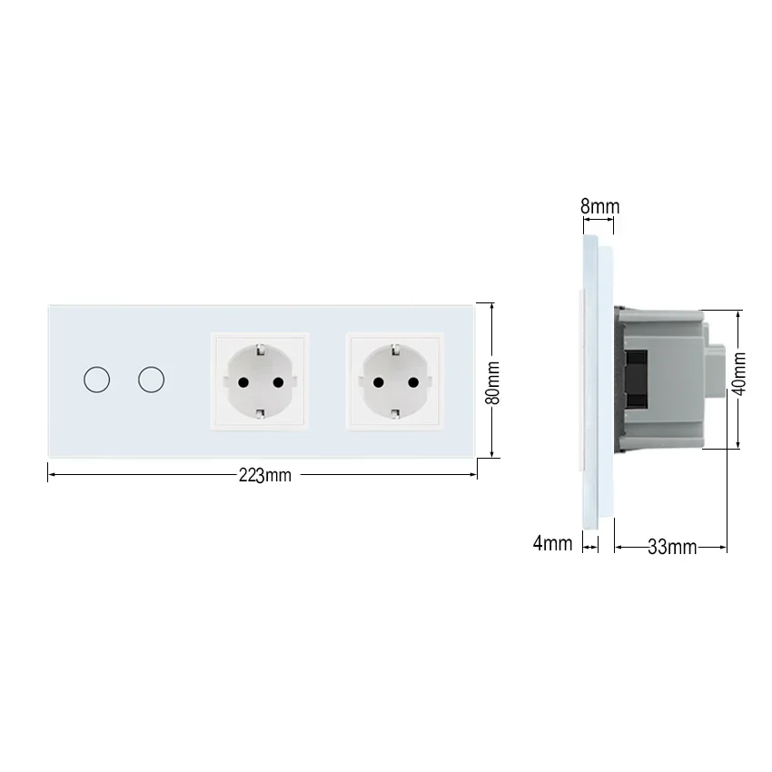 Стандартная розетка Livolo EU настенный выключатель белое хрустальное стекло