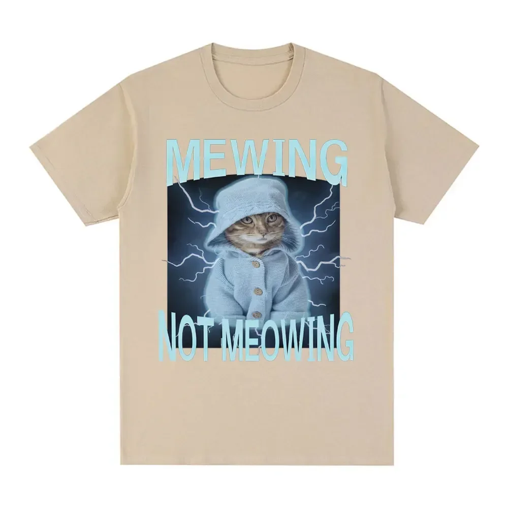 Повседневная футболка с рисунком Mewing Not Me для мужчин и женщин шикарная уличная