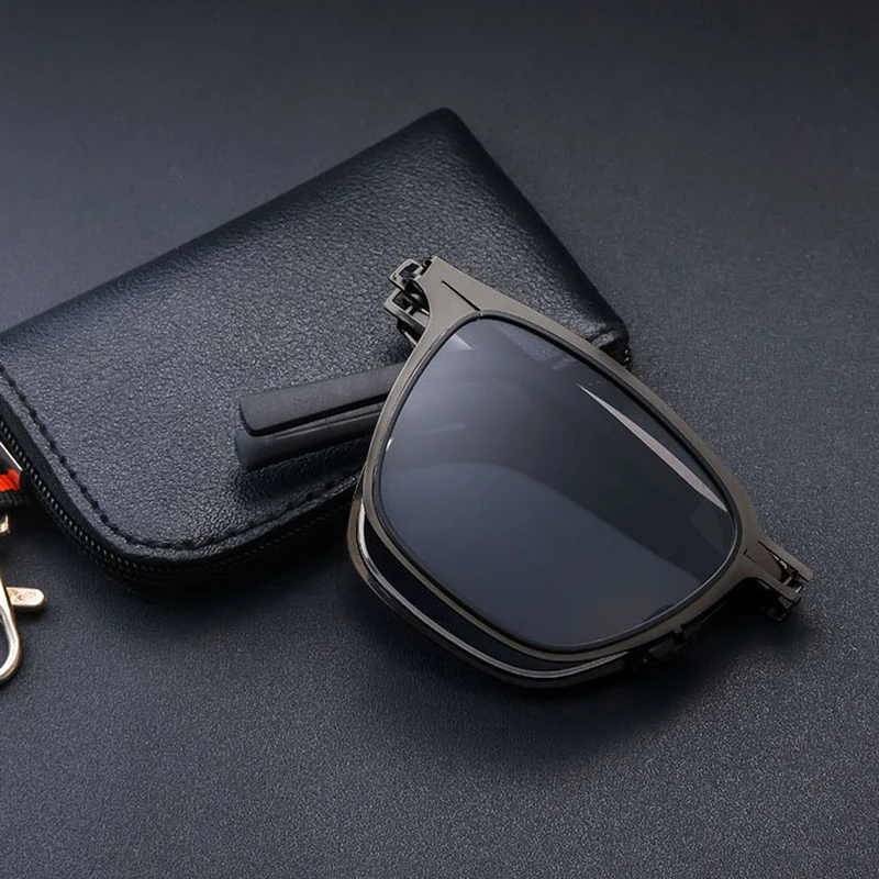Портативные солнцезащитные очки новинка складные из нержавеющей стали