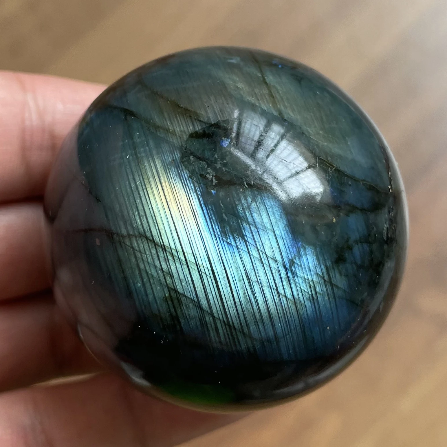 

240g Natural Stone Labradorite Crystal Ball Rock Decoration Rough Polished Quartz Sphere Healing