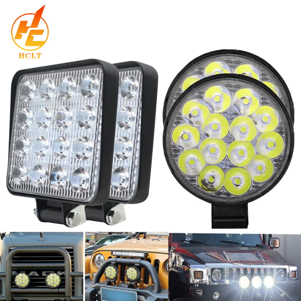 Водонепроницаемый квадратный Рабочий фонарь, 16 светодиодов, 48 Вт