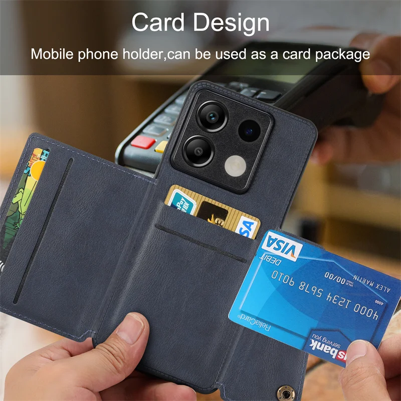 Для Xiaomi Redmi Note 13 Pro 5G PU Кожа Бумажник Карты Слот Чехол для Note13 13Pro Автомобильный