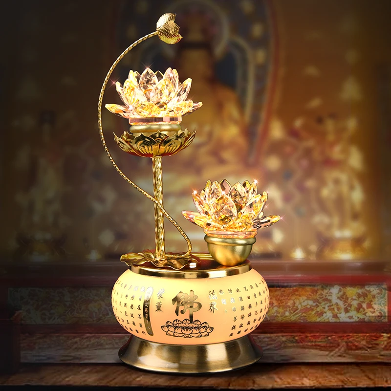 

Crystal Lotus Lamp Lamp for Buddha Worship Household Plug-in Buddha Hall Lamp Buddha Worshiping Lamp Led Pilot Lamp