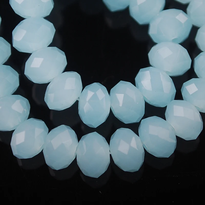 

Rondelle Faceted Czech Crystal Glass Light Lake Blue Color 3mm 4mm 6mm 8/10/12mm Loose Spacer Beads for Jewelry Making DIY