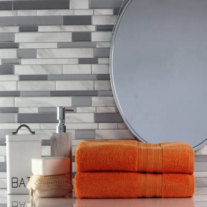 

Bath Towel Set, Solid Orange - Featuring Intellifresh Antimicrobial Technology