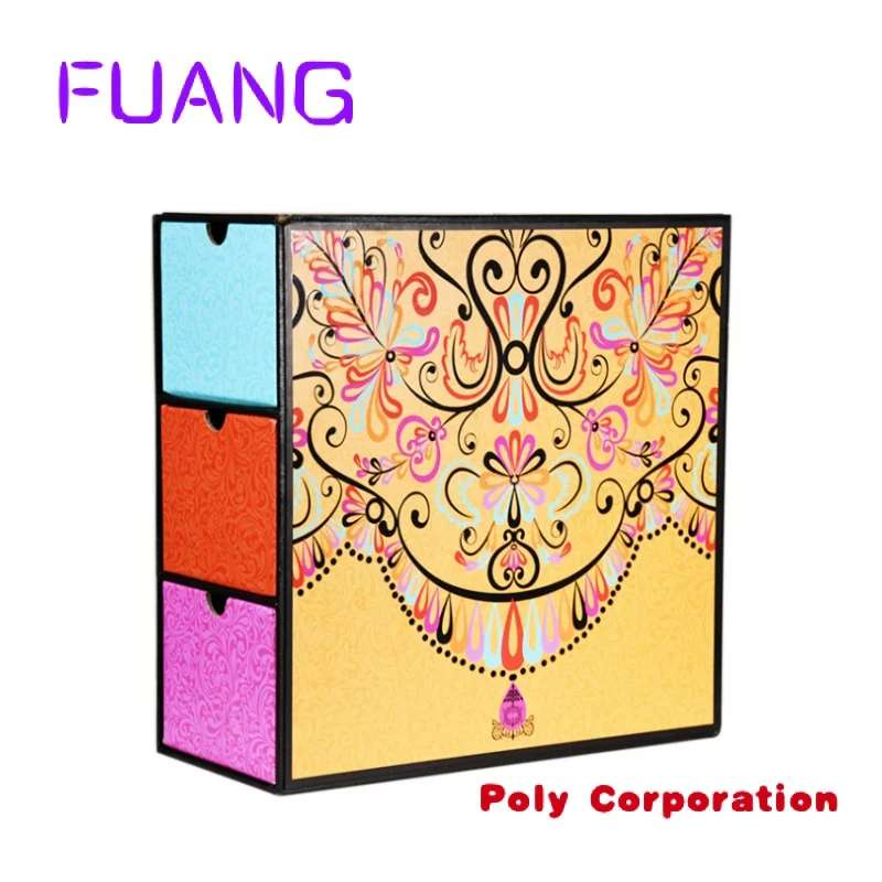 Тёплый цвет в традиционном китайском стиле трехслойный ящик роскошная