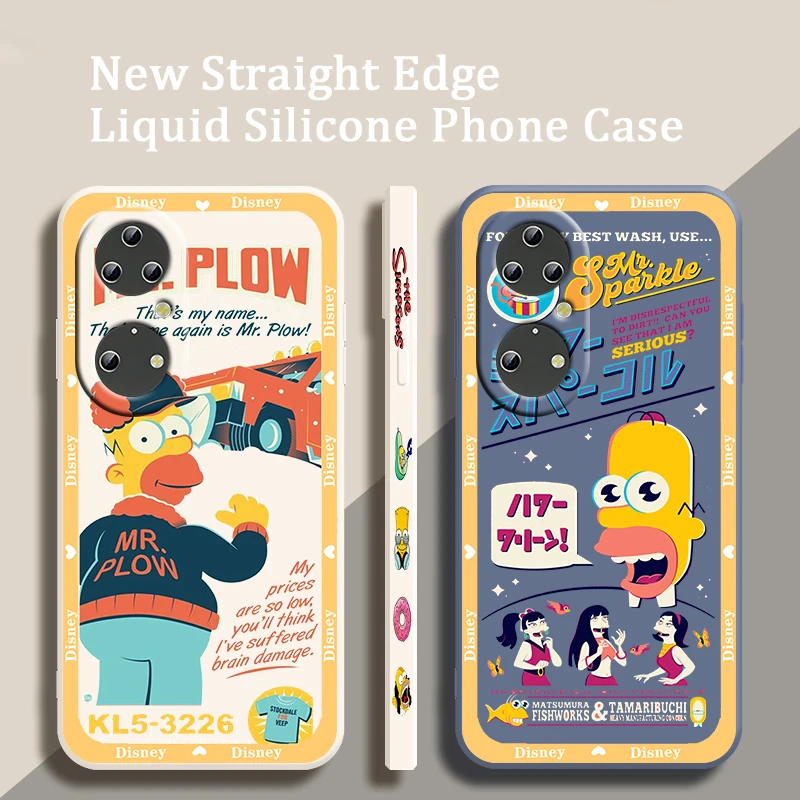

Luxury Simpsons Homer Disney For Huawei P50 P40 P30 P20 Pro Lite Nova Y9S Y9A Y9 Y6 Y70 Y90 Y61 5T Liquid Left Rope Phone Case