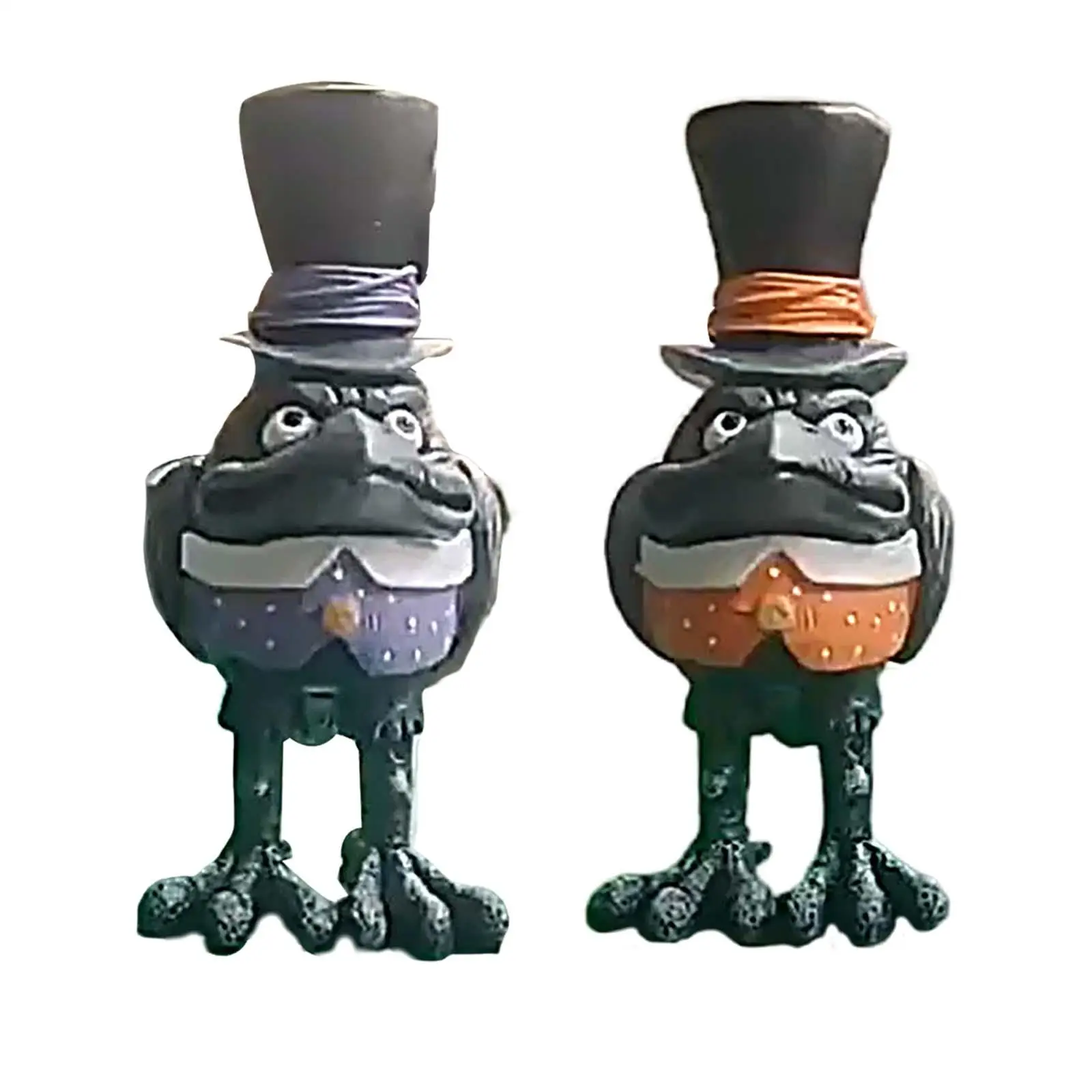 

Halloween Crow Statue Bird Sculpture Craft Animal Figurines Hand Painted Ornament for Home Decoration Tabletop Holiday