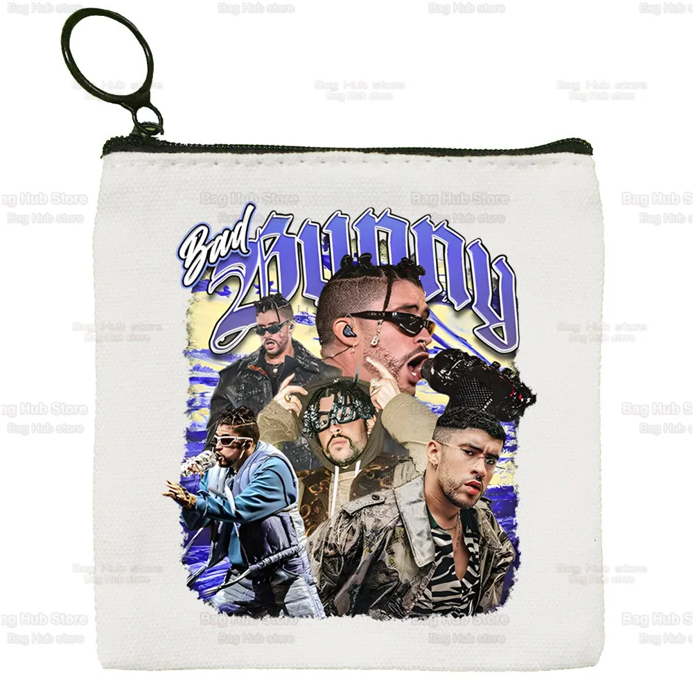 Un Verano Sin Ti Simple Canvas Coin Purse Bad Bunny Maluma Cute Cartoon Yo Perreo Sola Key Case Lady Bag Coin Storage Bag