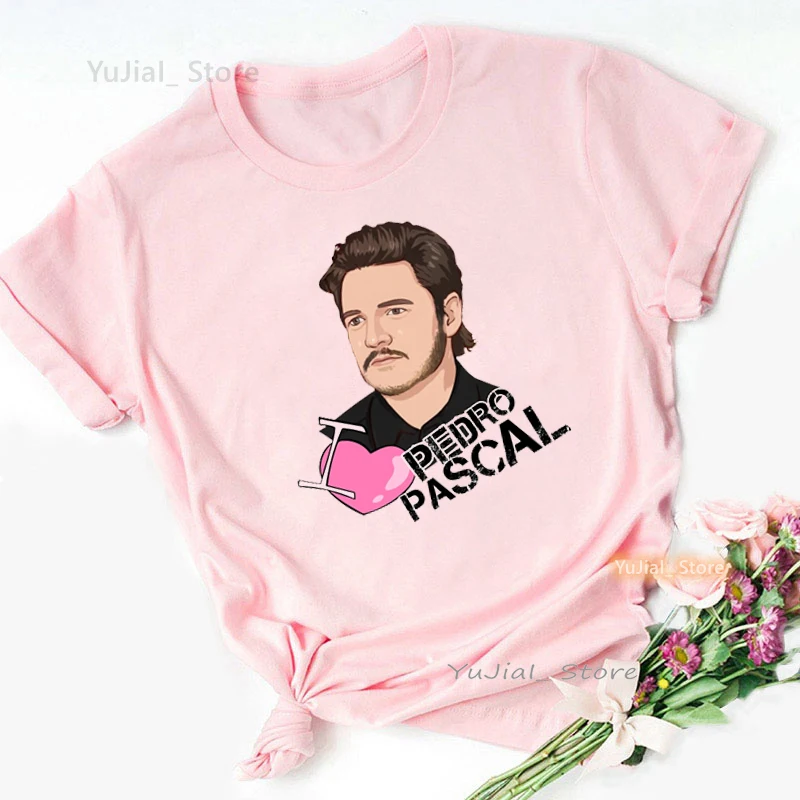 

Забавная футболка для девочек, футболка с графическим принтом Педро Паскаля Дадди, женская одежда 2023, белая Повседневная футболка, женская рубашка в стиле Харадзюку