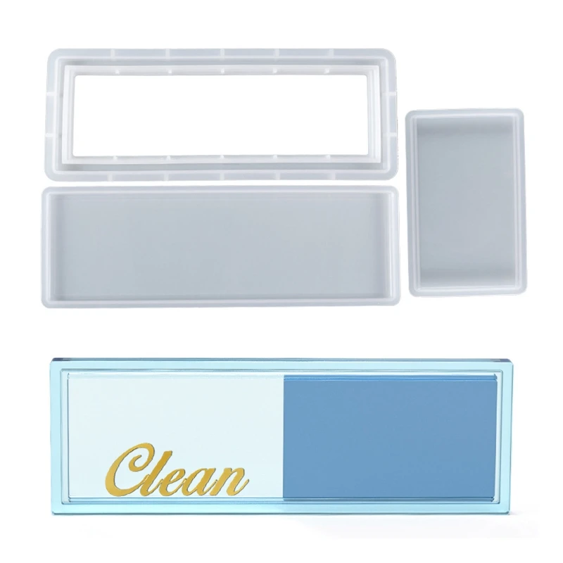 

D0LC Clean Dirty Silicone Molds for Dishwasher Easy to Read Sign Epoxy Molds for Home Table Decor Handmade Craft Resin Mold