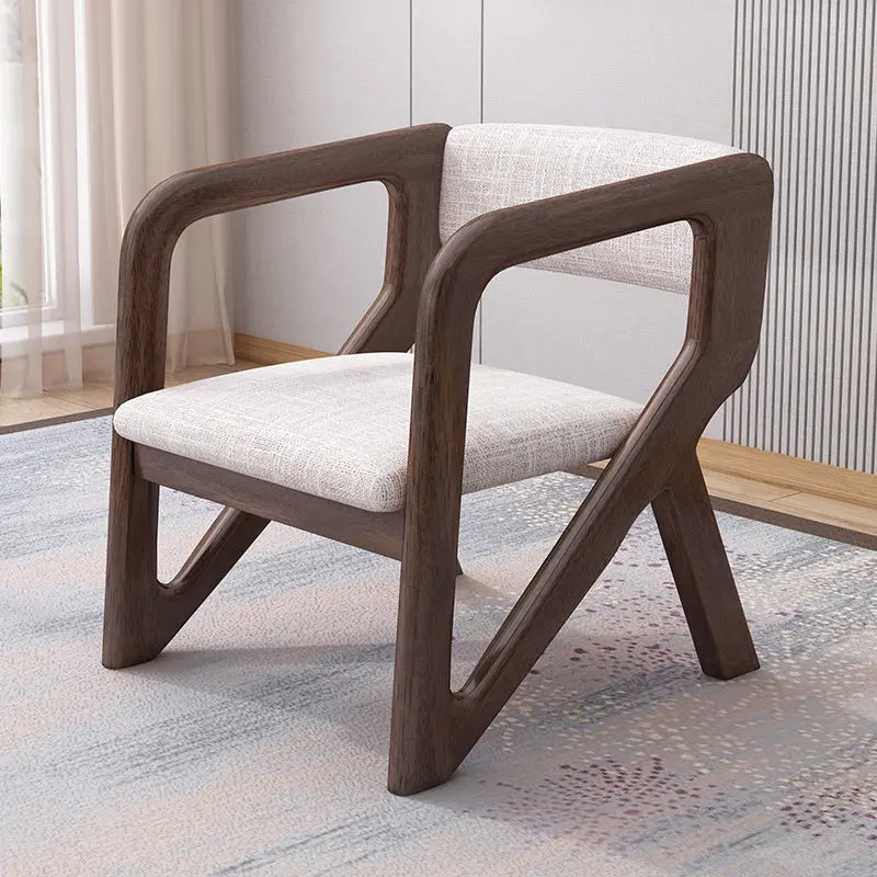 Retro Living Room Study Book Table Backrest Simple Stool Linen Cushion Leisure Sofa Computer Sofa