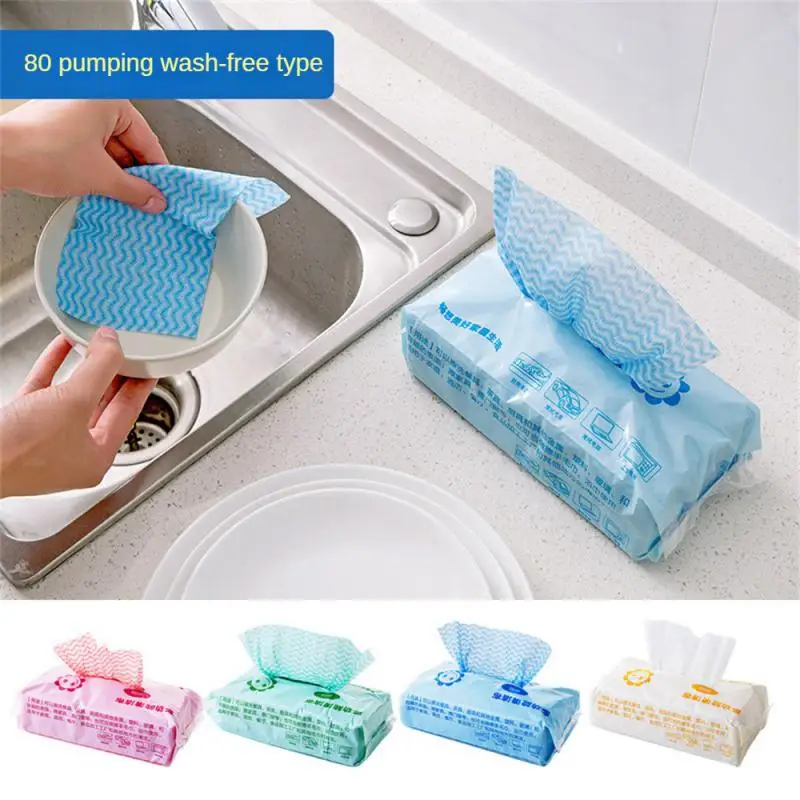 

Cleaning Rag Disposable Withdrawable Non-woven Dish Towel Kitchen Dish Wish Cloth Eco-friendly Absorbent Oil-free Hand Towel