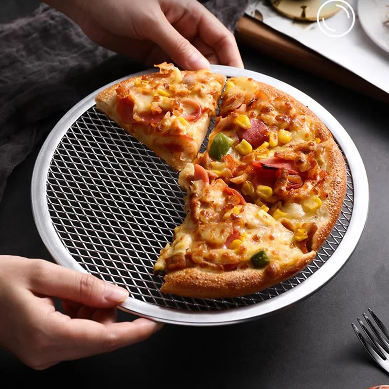 

Non Stick Pizza Tools Pan Baking Tray Metal Net New Seamless Aluminum Metal Net Bakeware Kitchen Tools Pizza 9 10 11 inch