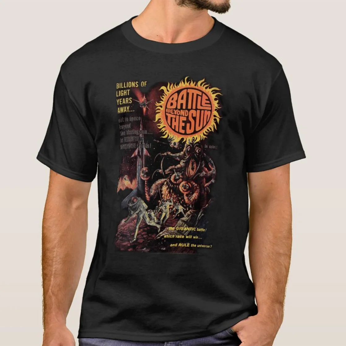 

Battle Beyond The Sun 1959 Soviet Sci-Fi Film Poster T Shirt New 100% Cotton Short Sleeve O-Neck T-shirt Casual Mens Top